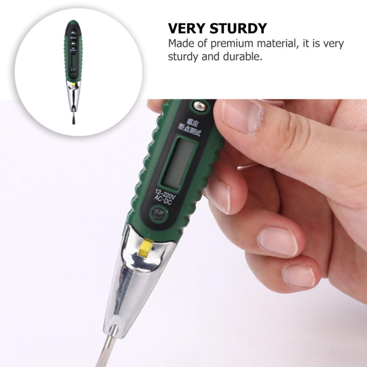 Digital Voltage Tester Pen with Green LED Light Practical Electric Test Pen with Clear Digital Display Use Voltage for Accurate Reading