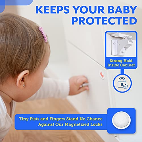 Eco-Baby Magnetic Cabinet Locks For Babies - Magnetic Baby Proofing Cabinet Locks, Child Locks For Cabinets Drawers Doors - Easy Installation No Drilling Or Tools Required (20 Pack And 3 Keys) #TOP5