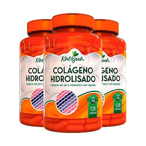Colágeno Hidrolisado com Vitamina C - 3 un 120 Cápsulas - Katigua