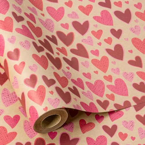 RUSPEPA Valentine’s Day Heart Wrapping Paper Roll