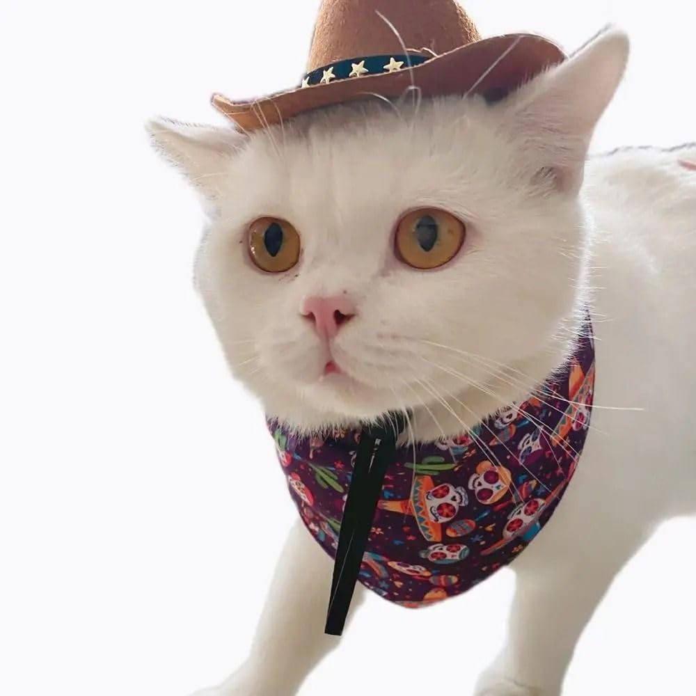 Adjustable Pet Cowboy Hat Star Supplies Costume Top Hat Headwear Caps for Pet Sun Hats - Image 3
