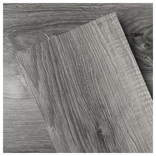 GreenFullHouse Vinyl Flooring Laminate Flooring with Grey Wooden Grain Effect 2mm Thick 36 Planks Environmentally Friendly for Office Kitchen Basements Dining Room (54Sq.Ft,Grey)