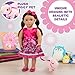 4pc Pink Flower Dress Doll Outfit w Piglet Plush - 18