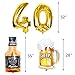 Happy 40th Birthday Banner Decorations for Men Women - Black Gold Cheers and beers to 40 Years Banner 40th Gold Foil Birthday Balloon, Cheers Cup Foil Balloon Party Supplies Kit
