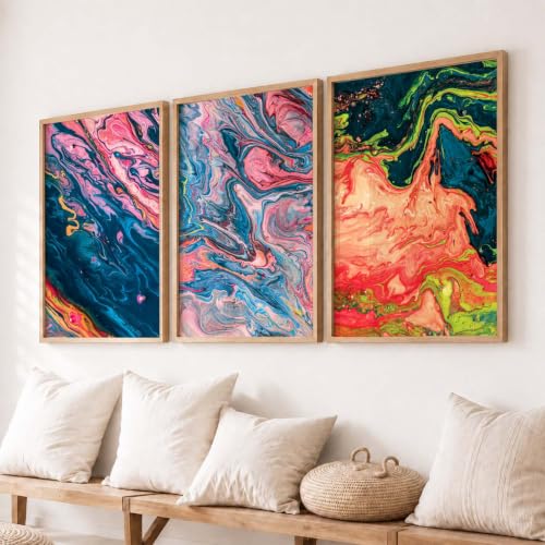 Image of kotart Abstract Wall Art Painting Home Decoration Frame With For Living Room Bed Room Hotel Wall Decor Digital Reprint Engineered Wood Set of 3 (Art 6, 13X17 INCH)