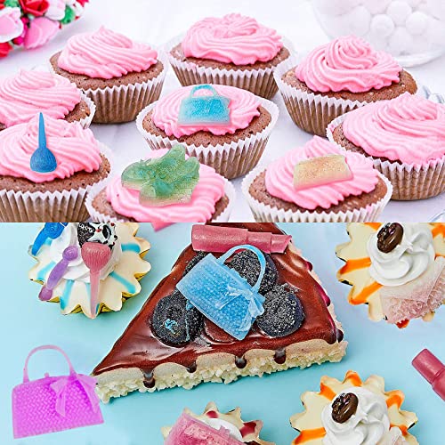 Makeup Chocolate Molds for Cake Decoration, 4 Packs High Heel Shoe Mold Fashion Lady Lipstick Decorations Handbag Purses Silicone Cupcake Topper, Birthday Party Clay Soap by muyulin - Image 6