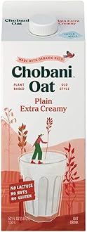 ChobaniPlain Extra Creamy Oat Drink, 52 Fluid Ounce -- 6 per case.