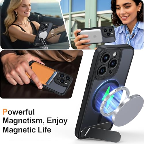 AMILIFECASES Magnetic Compatible with iPhone 13 Pro Case, [Built-in Kickstand][Full Camera Protection][Compatible with MagSafe][Anti-Fingerprint] Shockproof Phone Case for iPhone 13 Pro 6.1",Black - image 5