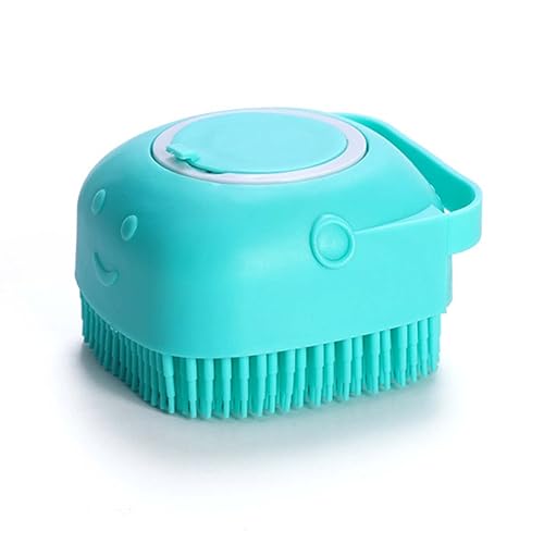 LRHINETAR Cepillo de baño para perros, cepillo de aseo para perros, peine de champú de silicona para gatos, dispensador de champú para gatitos y