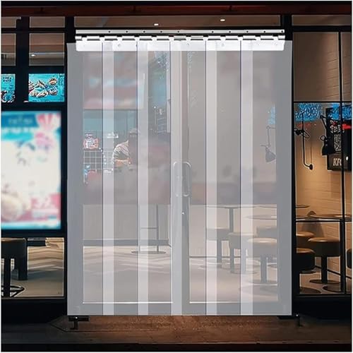 Cortina de Puerta Transparente de PVC para Aislar el Frío en Garajes Domésticos y Talleres