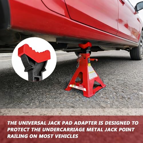 Image of AUTOXBERT 2Pcs Jack Stand Rubber Pad Universal Red Car Lift Pads Adapter Repair Tool 6 Ton Frame Rail Jacking Stand Pinch Support Protector (Pack of 4)