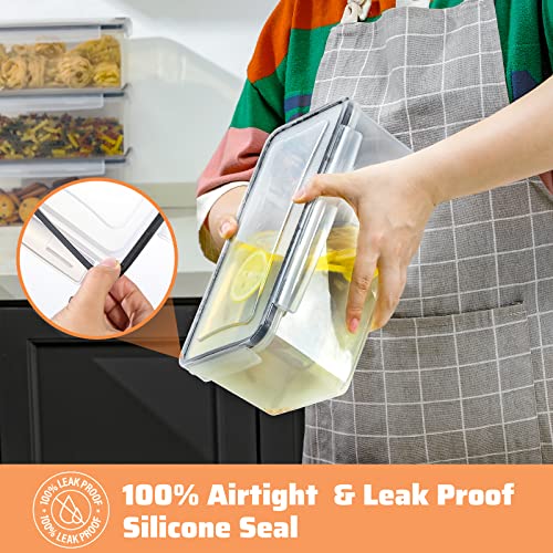 [6 Pack] 3.2L Airtight Pasta, Spaghetti Storage Containers Set With 6 Measuring Cups, Bpa Free Plastic Food Containers With Lids For Kitchen, Pantry Organization And Storage #TOP4