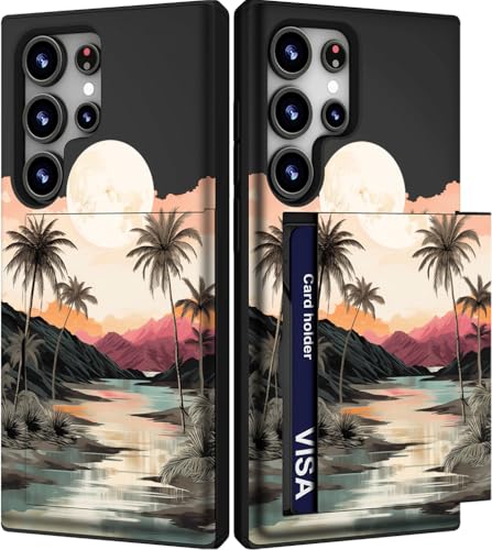IWONE for Samsung Galaxy S23 Ultra Case - Green Palm Trees