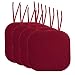 Sweet Home Collection Chair Cushion Memory Foam Pads with Ties Honeycomb Pattern Slip Non Skid Rubber Back Rounded Square 16" x 16" Seat Cover, 4 Pack, Wine Burgundy 4 Pack