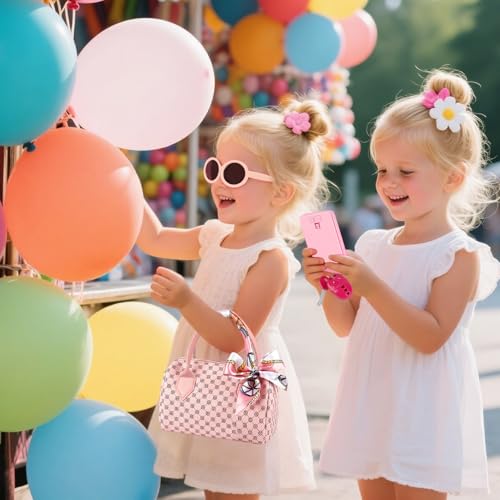 Toddler Play Purse for Little Girls, 32PCS Kids Handbag with Pretend Makeup for Girl,Toddler Purse Includes Handbag, Phone, Wallet,Princess Toy Purse Birthday Gift for 3 4 5 6 +