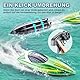 JONRRYIN Ferngesteuertes Boot, RC Boot mit LED-Licht für Pools und Seen, 2,4 GHz Ferngesteuerte Boote RC Rennboot, Speedboot Poolspielzeug für Kinder und Erwachsene (Green)