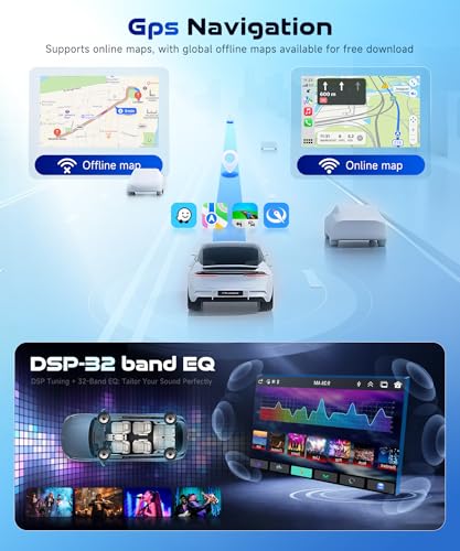 Image of 8Core 6GB+128GB Android 15 for Honda Civic 2016-2020 Radio,5.0 Bluetooth Car Stereo with Wireless Carplay,5Ghz WiFi,DSP 46EQ,Android Auto,9inch 1280x720 IPS Touch Screen,Backup Camera,63UIs,GPS,FM