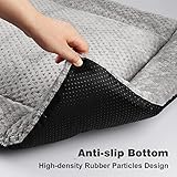 ASIJIA Dog Bed Mat Large 90 x 58CM Washable Fluffy Sherpa Cat Bed Cushion with Anti-Slip Bottom, Warm Pet Dog Crate Mattress for Medium and Large Pets, Grey - Image 3