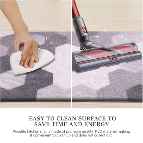 Image of Luxe Home Cuba PVC Door Mats Loop Utillity Anti Fatigue - Geometric - Cushioned, Non Slip, Washable - Indoor Outdoor Mats for Home, Kitchen, Garage More (51x99 cm)