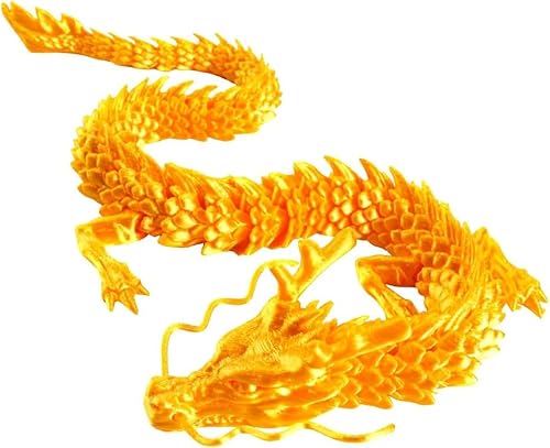 ASQzhuLIWing Dragón Impreso en 3D, juguet de dragó Chino, juguet de dragó 3D para Dedos, Juguete de dragón articulado, Duradero y Flexible, Ideal para decoración de Oficina y hogar (45 cm Dorado) ASQzhuLIWing Dragón Impreso en 3D, juguet de dragó Chino, juguet de dragó 3D para Dedos, Juguete de dragón articulado, Duradero y Flexible, Ideal para decoración de Oficina y hogar (45 cm Dorado)