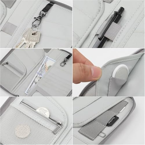 Travel Passport Holder for Family - RFID Large Travel Passport Wallet with Airtag & Card Holder Women Men, Lightweight Passport Cover Case Book Travel Document Organizer with Zipper Pocket,Black3