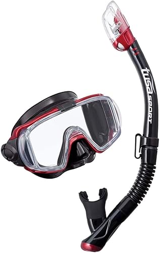 Miniatura 10 de TUSA Sport Combo de máscara Visio Tri-Ex Black Series y esnórquel seco para adultos Negro/Azul Metálico (con bolsa reutilizable)