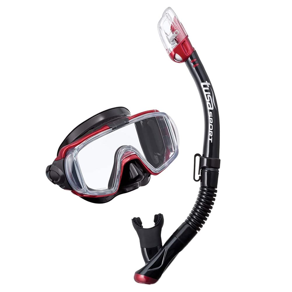 TUSA SPORT UC3125 Dive Mask and Snorkel Set ADULT Black Series Black/Metallic Dark Red
