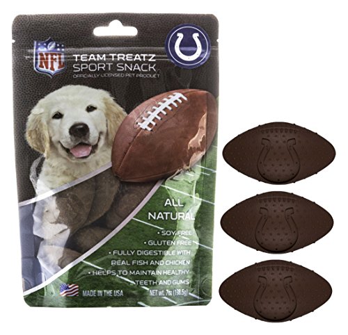 Nfl Indianapolis Colts Dog Food Snack Treat Bone-Free. Dog Training Cookies Tasty Biscuits For Dog Rewards. Provides Healthy Dog Teeth & Gum, Soy-Free, Gluten-Free.