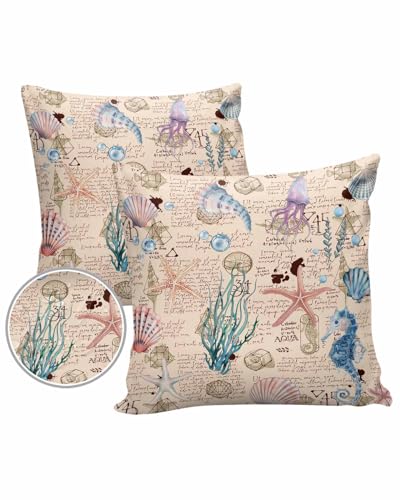 LEOKOTI Coastal Beach Outdoor Pillow Covers 16