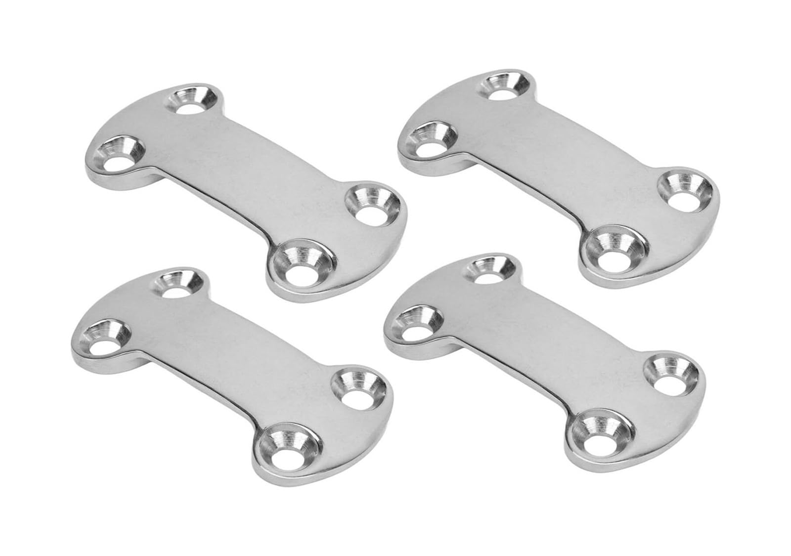 EAmrfvqt Hammock Hooks Hanger, 4Pcs 304 Stainless Steel Marine Pad Eye Plate 25mm 5.8mm Hole