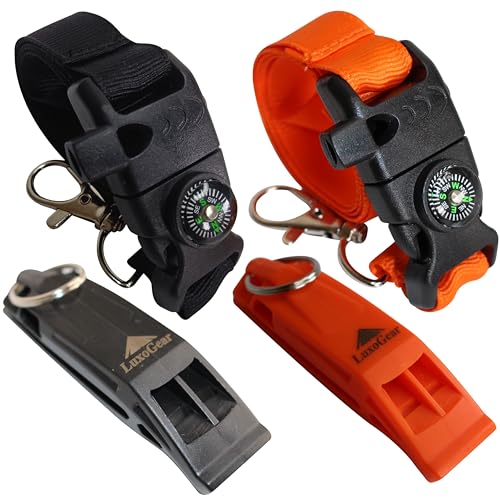 Hiking Whistle Safety Whistle with Compass, Fire Starter Survival Camping