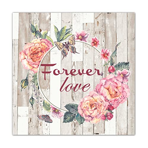Panneau en bois Forever Love pour habiller un mur vide de salon ou porche