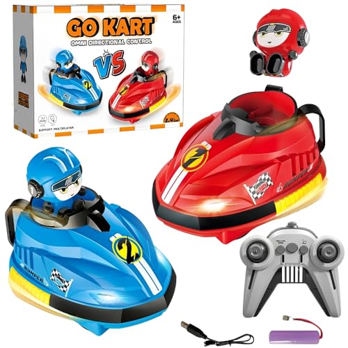 Rppiup 2 piezas coche teledirigido, coche de control remoto para dos que juegan uno contra otro coche de juguete, 360° Drift RC coche juguete para niños con luz y sonido, coche de choque teledirigido Rppiup 2 piezas coche teledirigido, coche de control remoto para dos que juegan uno contra otro coche de juguete, 360° Drift RC coche juguete para niños con luz y sonido, coche de choque teledirigido