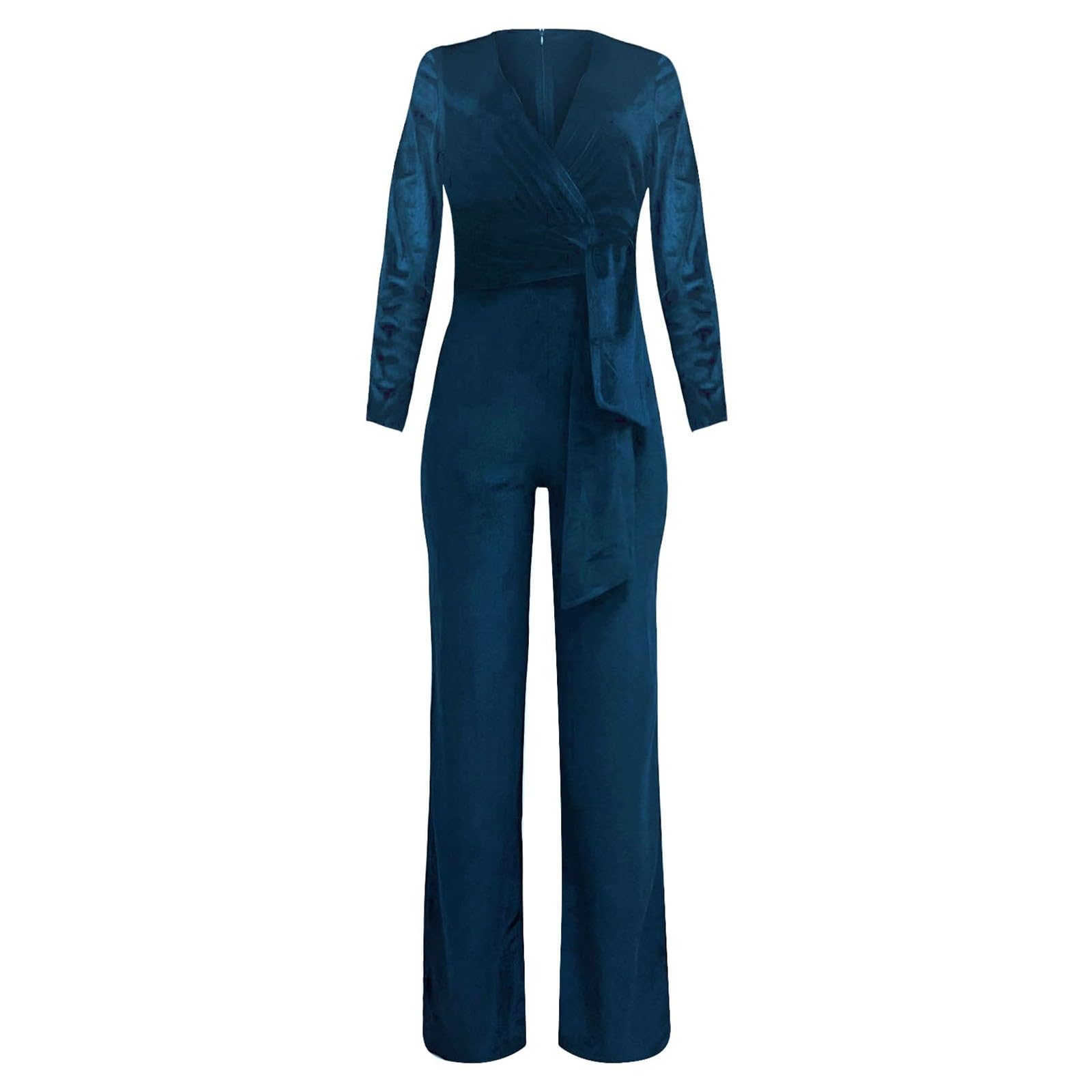 Jumpsuit Damen Elegant, Overall Sommer Hosenanzug, Lang Romper Playsuit Kostüm, Einteiler Outfit Frauen Komplett, Große Größen Overall Damen Festlich Hochzeit Mit Ärmeln Casual Musselin Jumpsuit Damen