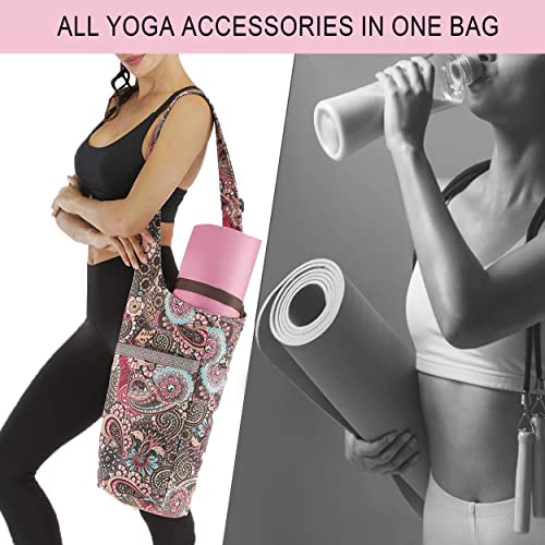 Btamud Yoga Mat Bag Fits All Your Stuff Yoga Mat Carrier With Large Size Pocket Adjustable Shoulder Strap Yoga Mat Fixed Strap Fit Most Size Mats With Figure 8 Resistance Band Gift For Yoga Lovers #TOP3
