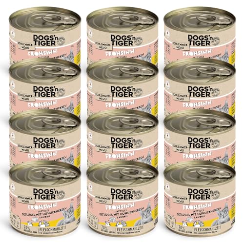 Produktbild von Dogs'n Tiger Katzennassfutter Frohsinn mit Huhn und Kürbis - 12 x 200 g