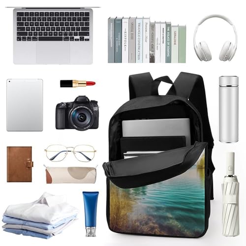 Clean Water Lake Landscape Backpack for Men Women, Heavy Duty Backpack Large Capacity, Durable Lightweight Travel Daypack3