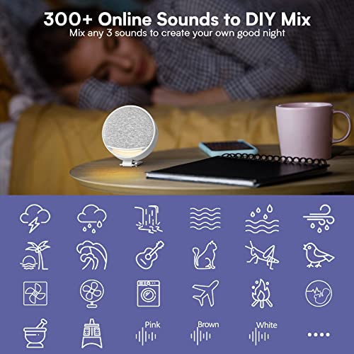 Portable White Noise Smart Sound Machines With Light 300 Non Looping Sounds Hotmoon Omini Sleep Machine Adjustable Brightness Noise Canceling For Sleep Aid, Office Privacy, & Meditation, Registry Gift #TOP3