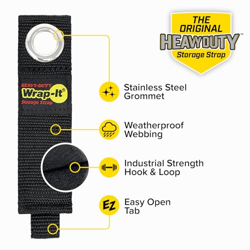 image for Heavy-Duty Wrap-It Storage Straps, 10-inch (6 Pack) - Hook and Loop Ex
