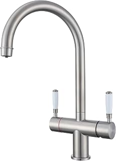 Grifo de agua hirviendo tradicional 3 en 1, grifo de agua caliente instantánea para cocina, hervir agua fría caliente, mango de cerámica, bloqueo de seguridad, solo grifo de ebullición