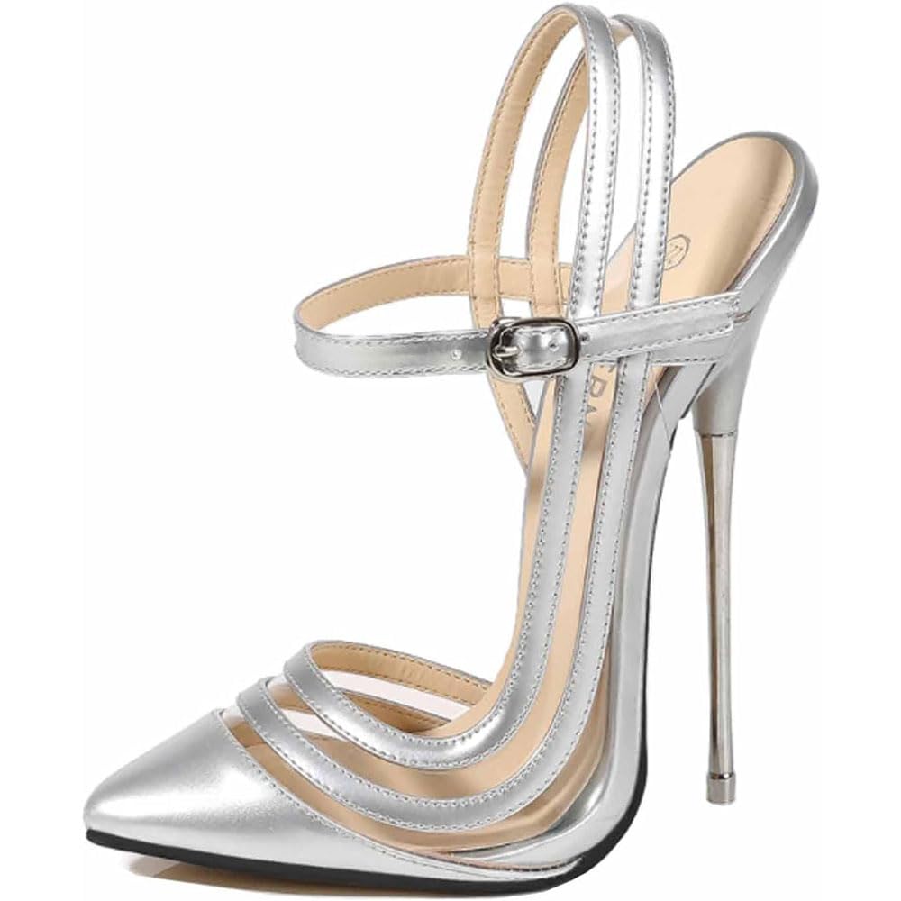 Hyfzxwx Women's C 6.29 Inches Plain Lace Sexy Stiletto High Heels Sandals Pumps High Heels Sexy Pole Dancer Stripper Heel Stiletto Party Sandals High/C/39Eu