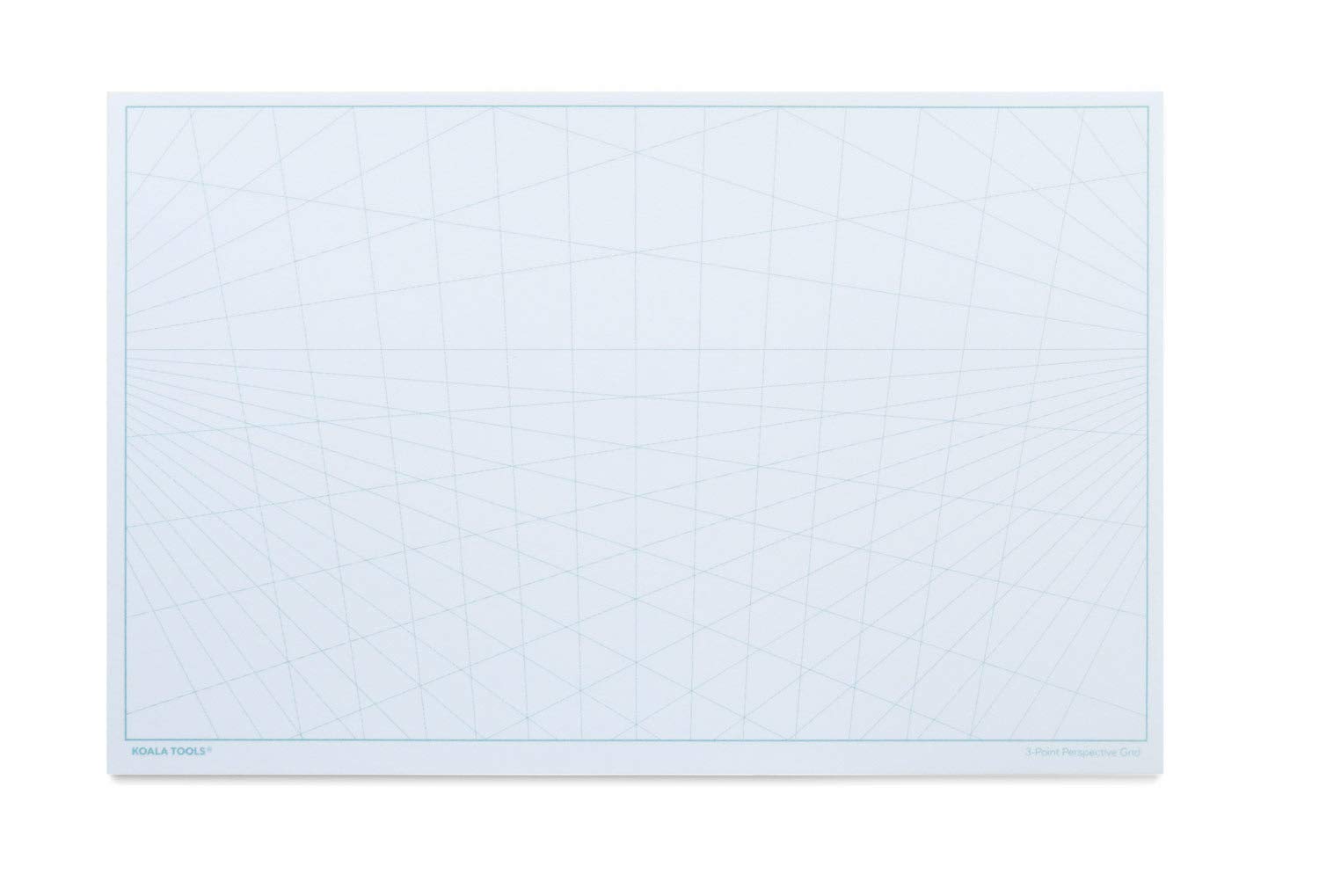 Koala Tools | Drawing Perspective (3-Punkt) Notizblock, 21,6 x 14 cm, 25 Seiten – Perspective Grid Graph Papier für Innenarchitektur, Industrie, Architektur und 3D-Design