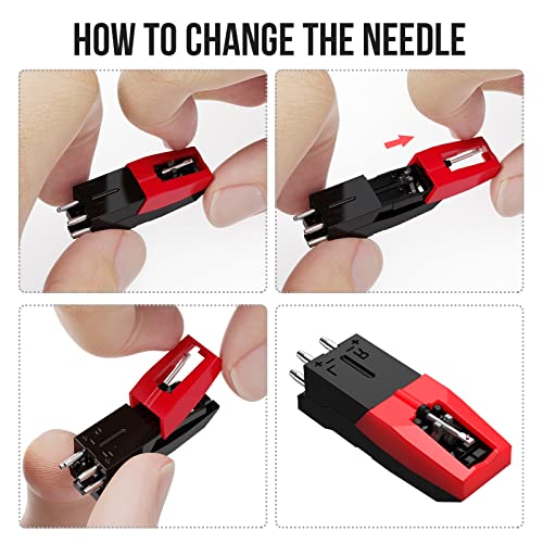 Digitnow Record Player Needles,3 Pack Replacement Stylus For Turntable,Upgraded Record Player Cartridge With Stylus Replacement For Vintage Lp, Phonograph #TOP3