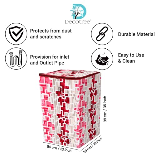 Image of Top Loading Washing Machine Appliance Cover (Size : 58X58X89 cms ) (Red)