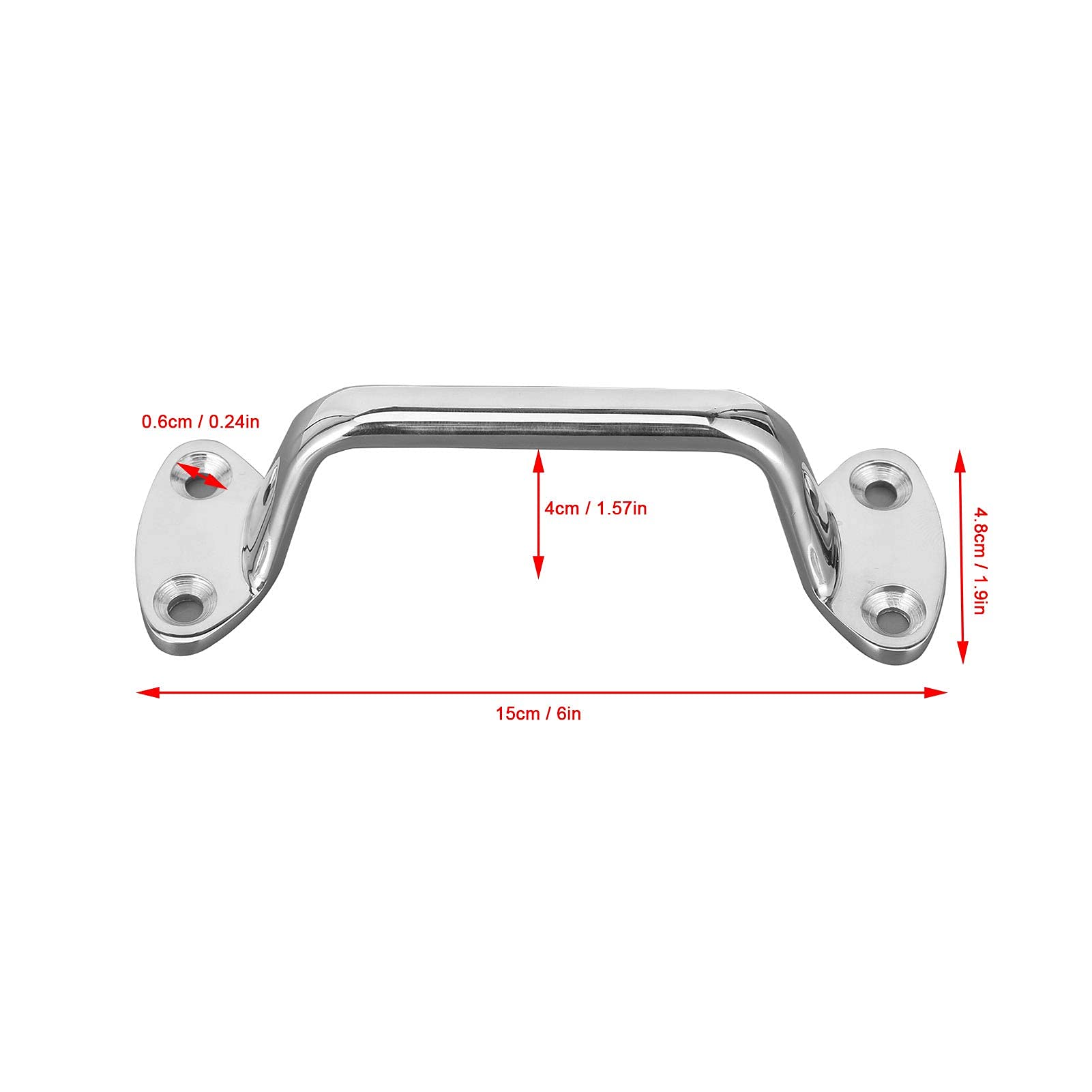 6.5 Inch Stainless Steel 316 Boat Grab Handle - Heavy Duty Marine Handrail For Kayak, Yacht, RV, Bathroom