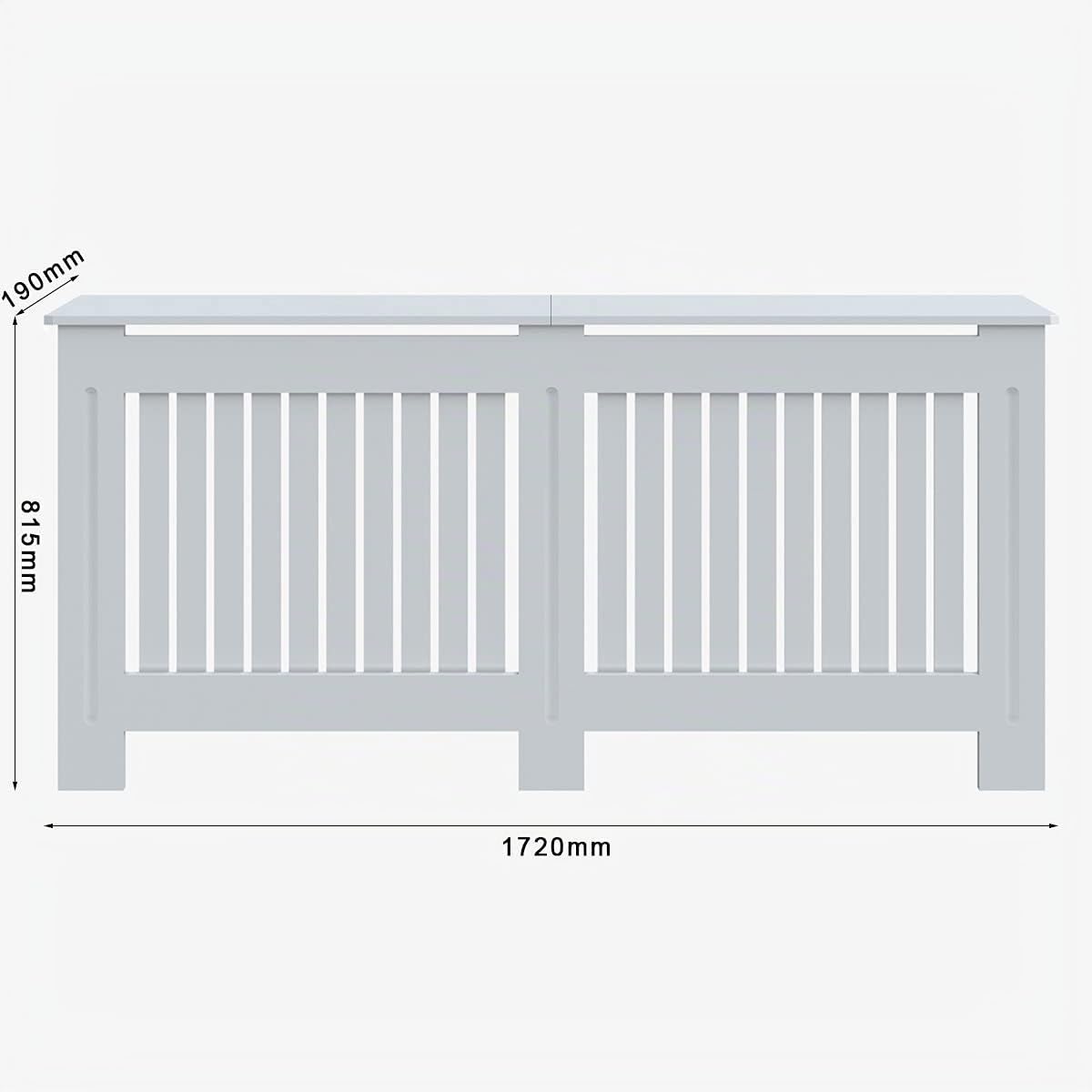 SONNI Heizkörperverkleidung, 172x19x81.5cm, Vertikal Lamell, Lackiert, Weiß | Heizkörperabdeckung, Heizkörperschutz, Schrank Heizkörper Abdeckung für Wohnzimmer, Schlafzimmer, Küche, Modern, Holz