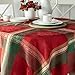 Benson Mills Heavyweight Yarn Dyed Jacquard Fabric Plaid Table Cloth, for Holiday Entertaining, Winter, and Christmas Tablecloth (Holiday Legacy, 70