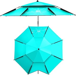 Windproof Beach Umbrella, 6.5ft 7ft 8ft 8.5ft Fishing Parasol, UV 50+/Rain Proof/Sunshade, Outdoor Umbrella Adjustable Angle with 8 Ribs (Size : 260cm/8.5ft)