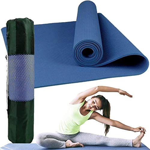 Tapete p/Yoga c/Bolsa 183x61x0,8cm - Azul - Mbfit