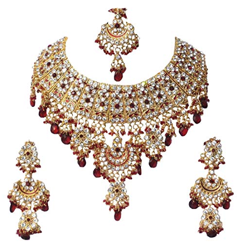 Finekraft Collier de mariée plaqué or style Bollywood Cover